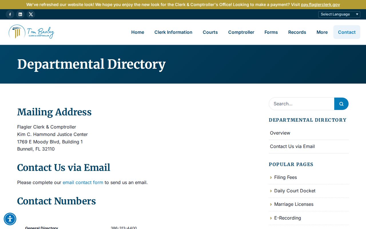 Palm Coast neighbors Flagler Clerk records contacts