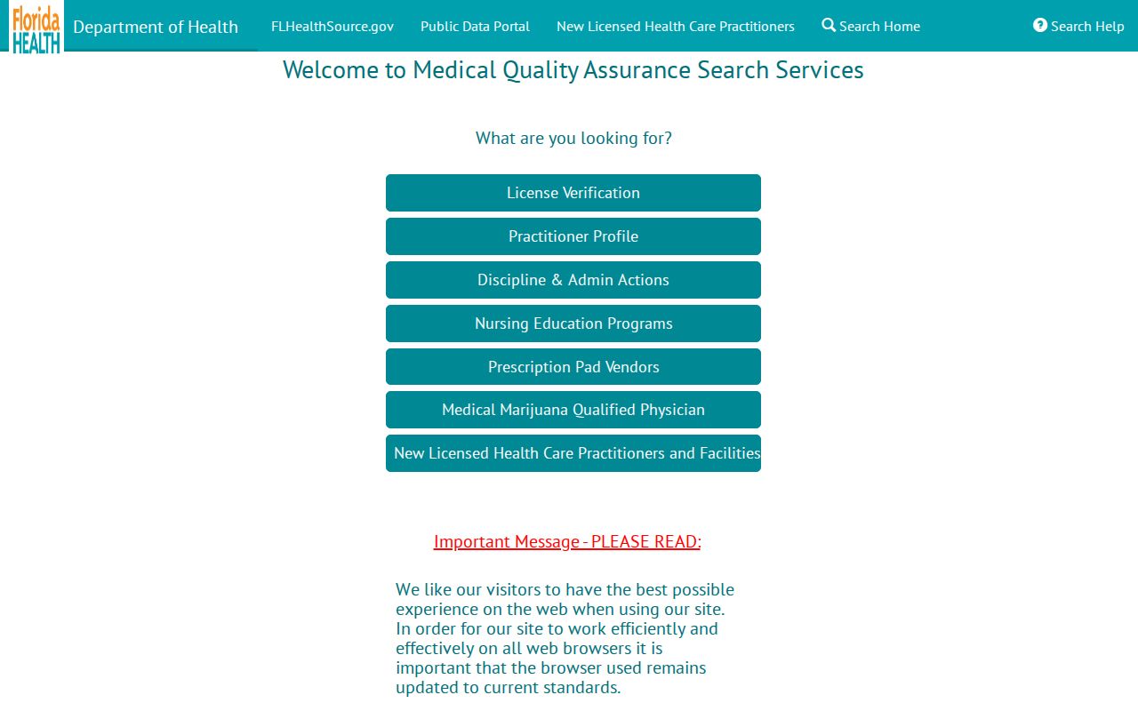 Palm Coast resident lookup Florida health practitioner search