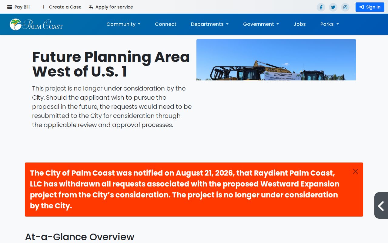 Palm Coast westward expansion planning materials